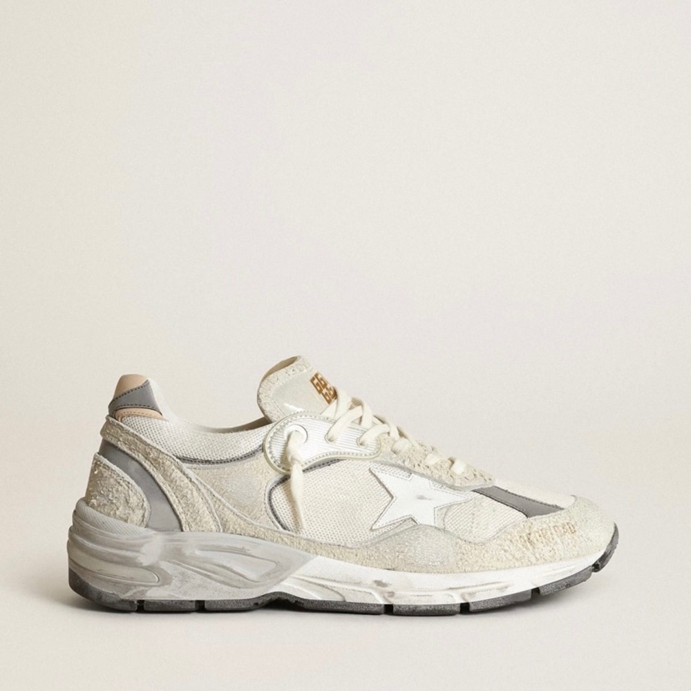 Golden GOOSE *NEW*  Dad Star Sneakers white and grey suede with white star Sz 38 - Picture 3 of 17